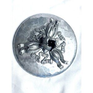 Tulip Trinket Bowl AshTray Metal Rodney Kent Decor Hammered Art Aluminum Vtg